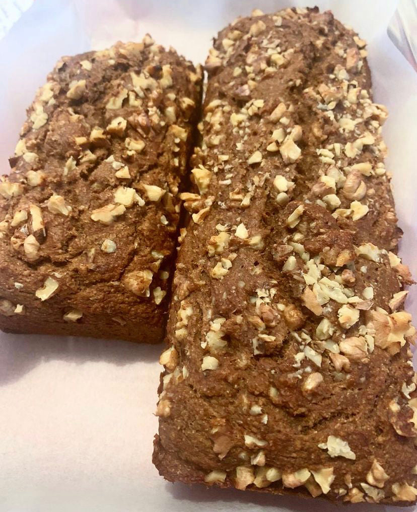 Queque plátano nuez integral