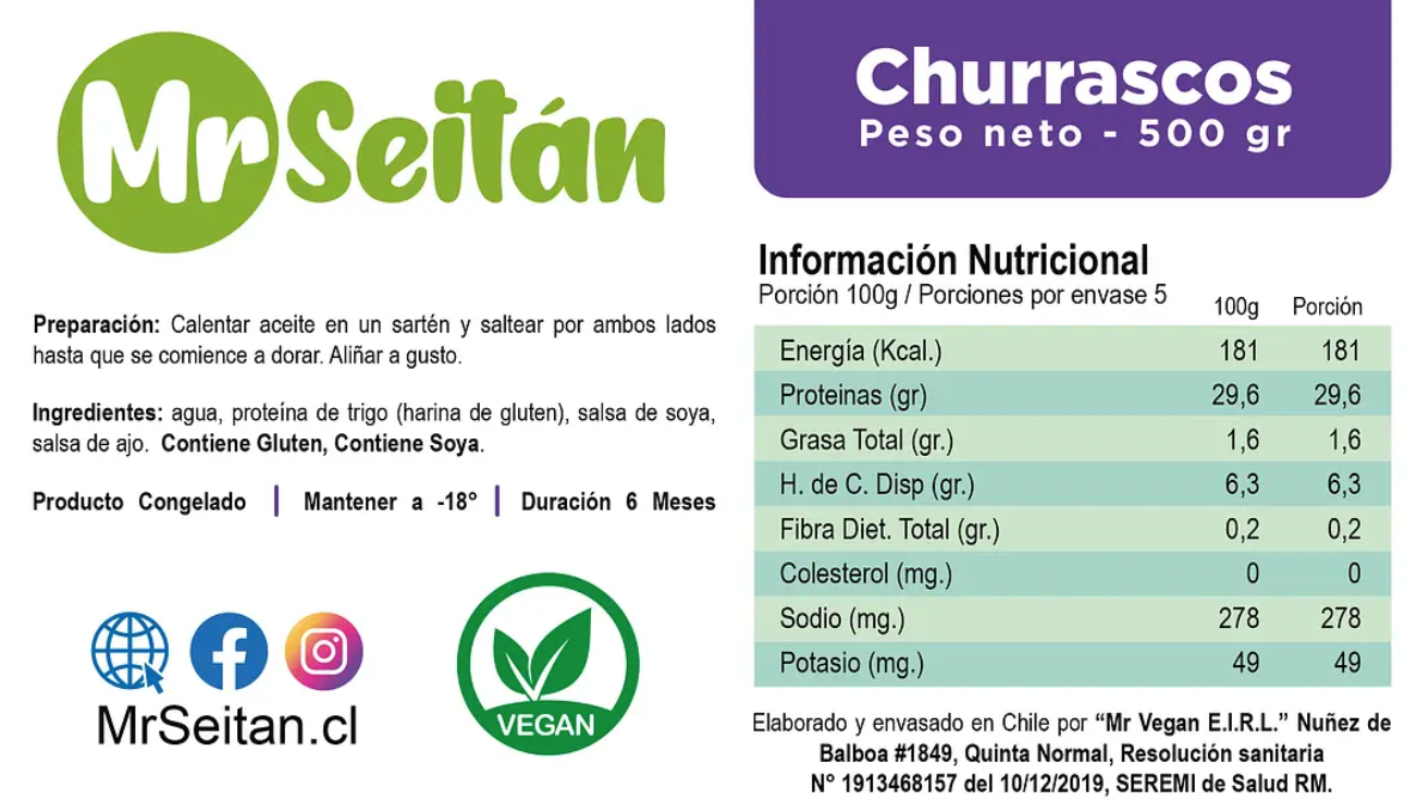Churrasco Mr Seitan 500 gr