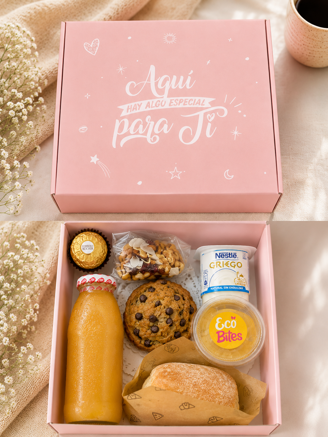 Desayuno Saludable Box "Aquí Hay Algo Especial Para Ti"