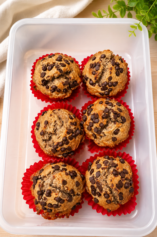 Muffins veganos de chocolate saludables y sin azúcar añadida elaborados de forma artesanal.