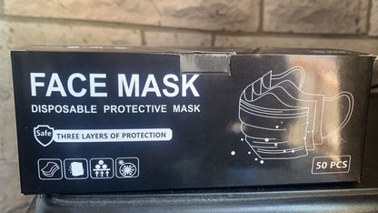 Mascarillas desechables negras 50un.