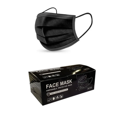 Mascarillas desechables negras 50un.