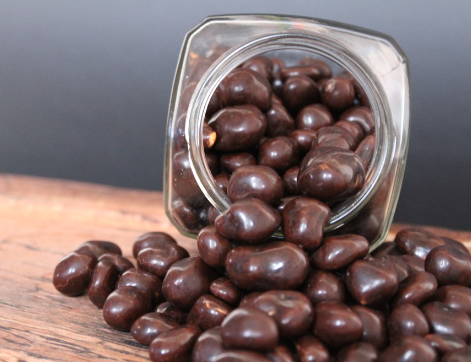 Mani con chocolate bitter sin azúcar