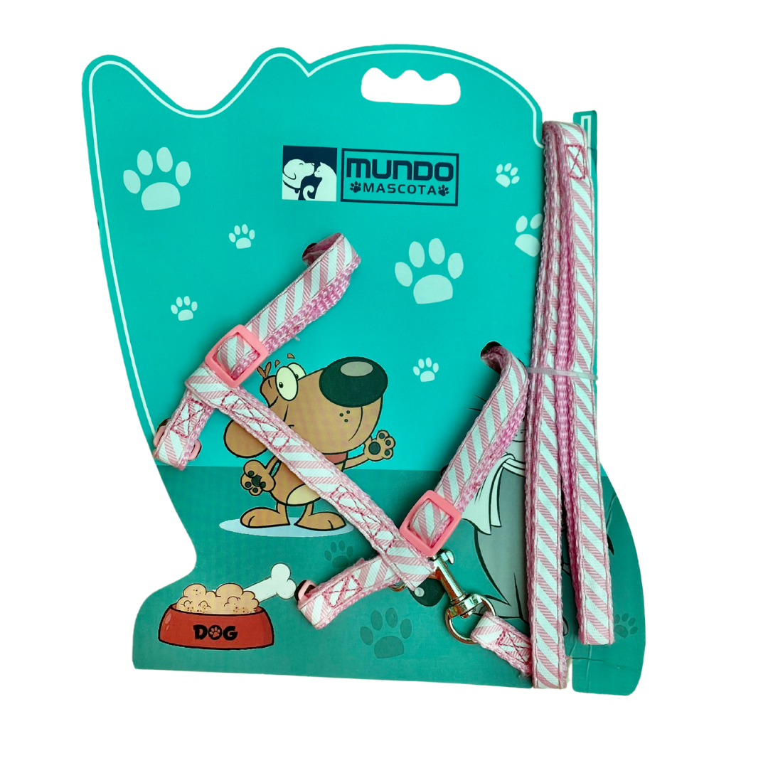 Arnés ajustable + correa para gato